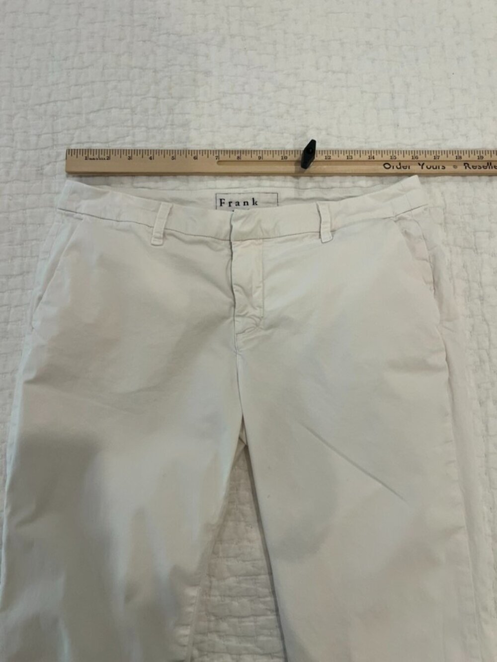 Frank Eileen Wicklow Pants Womens 10 Blackstone Chalk The Italian Chino Casual - Picture 7 of 11